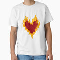 Fire Heart T-Shirt - Trendy Graphic Unisex - T-Shirt, Sweatshirt, Hoodie