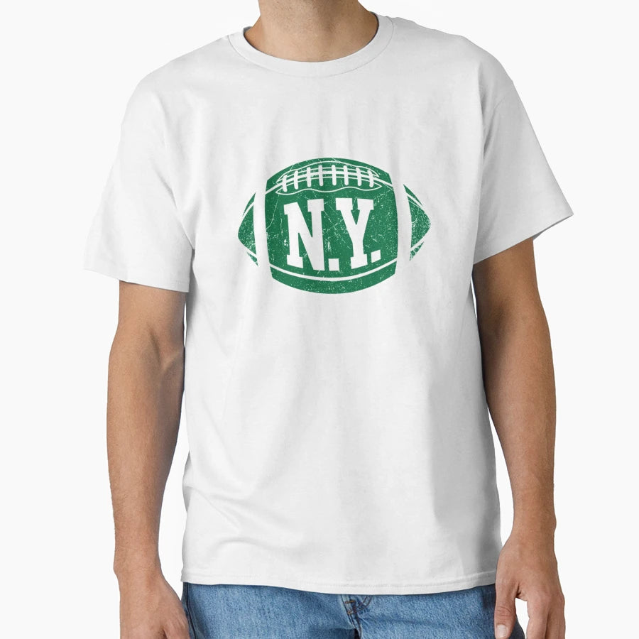 Nyj Football White T-Shirt - Fun Novelty Design Unisex - T-Shirt, Sweatshirt, Hoodie