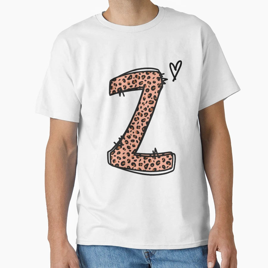 Monogram Letter Z Leopard T-Shirt - Minimalist Print Men Women - T-Shirt, Sweatshirt, Hoodie