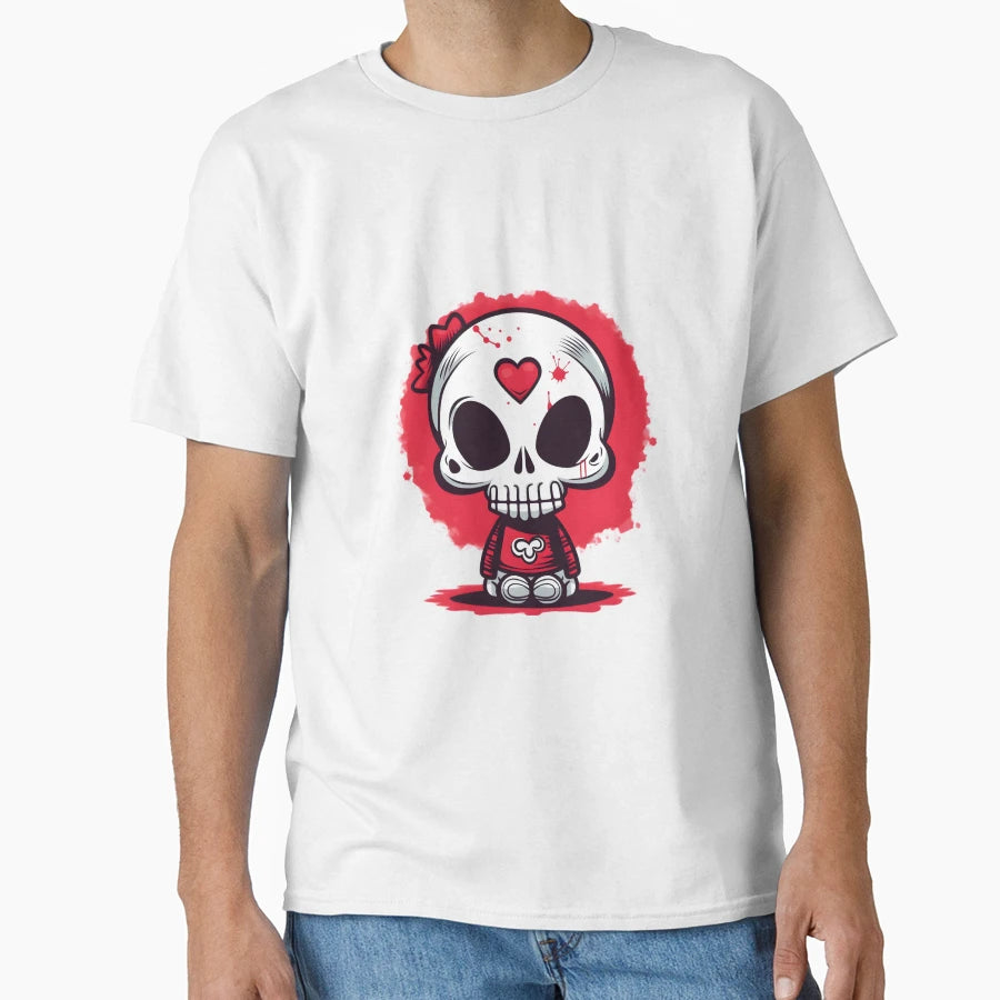 Skull Red Heart T-Shirt - Streetwear Style for Adults - T-Shirt, Sweatshirt, Hoodie