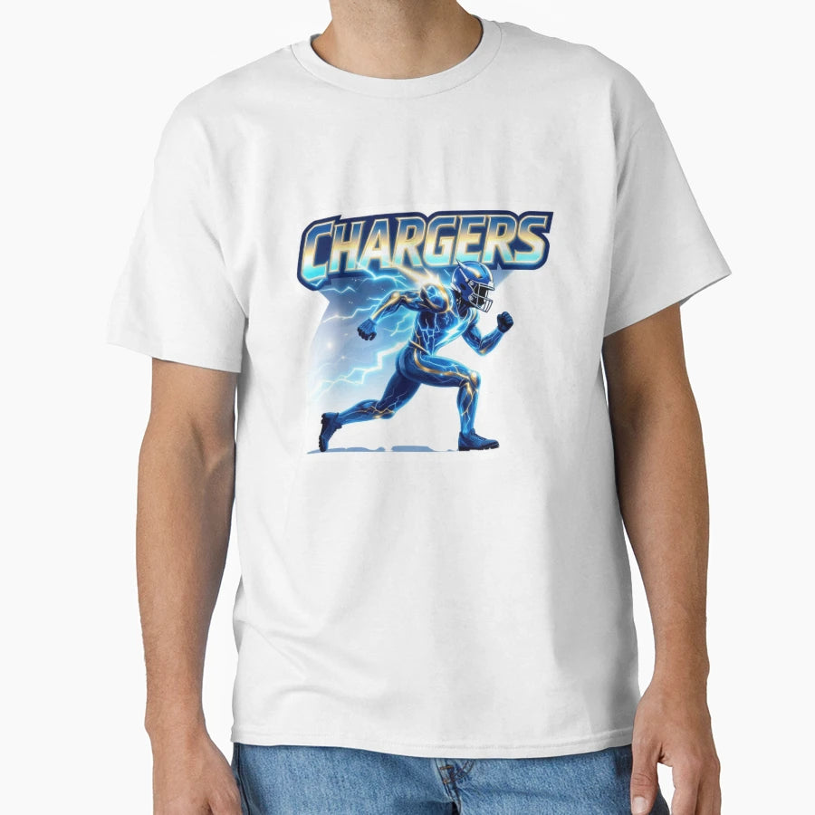 Los Angeles Chargers Football Decal T-Shirt - Minimalist Print for Adults - T-Shirt, Sweatshirt, Hoodie