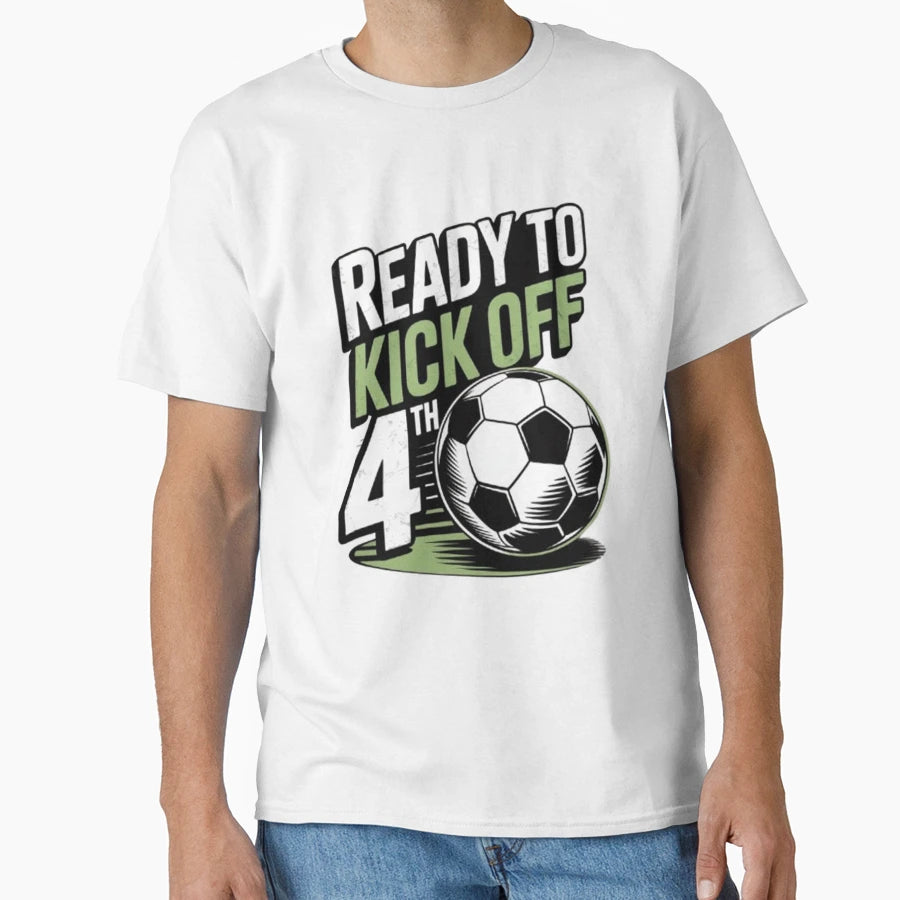 Ready To Kick Off 4Th Grade First Day T-Shirt - Custom Art Print Men Women - T-Shirt, Sweatshirt, Hoodie