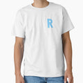 Letter R Monogram Blue And White T-Shirt - Unique Graphic for Adults - T-Shirt, Sweatshirt, Hoodie