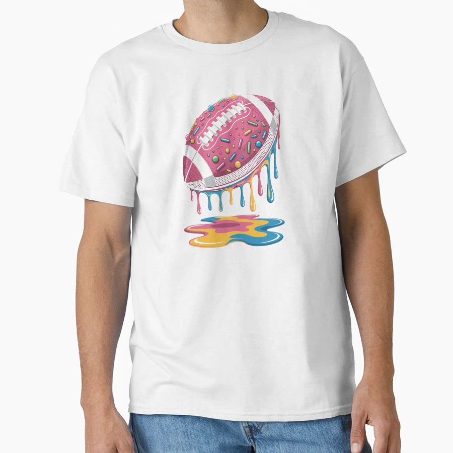 Colorful Dripping Football T-Shirt - Trendy Graphic Unisex - T-Shirt, Sweatshirt, Hoodie