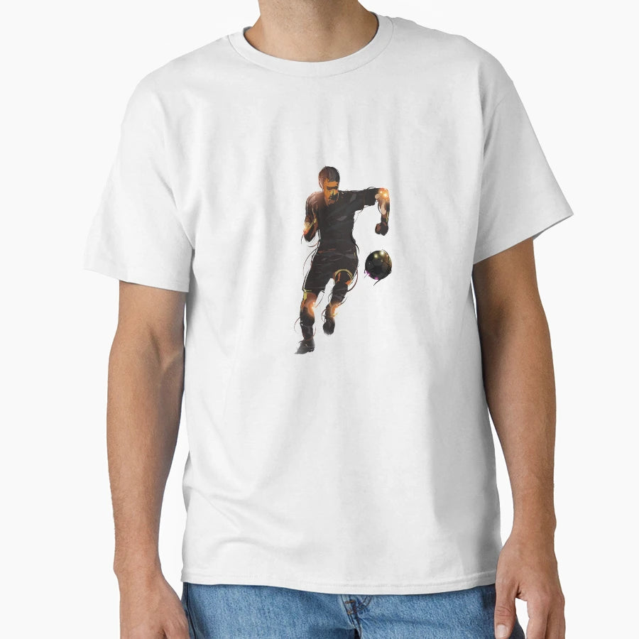 Footballer Running Ball T-Shirt - Minimalist Print Unisex - T-Shirt, Sweatshirt, Hoodie
