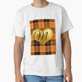 Abstract Warm Plaid Puff Gold Heart T-Shirt - Casual Everyday Wear Unisex - T-Shirt, Sweatshirt, Hoodie
