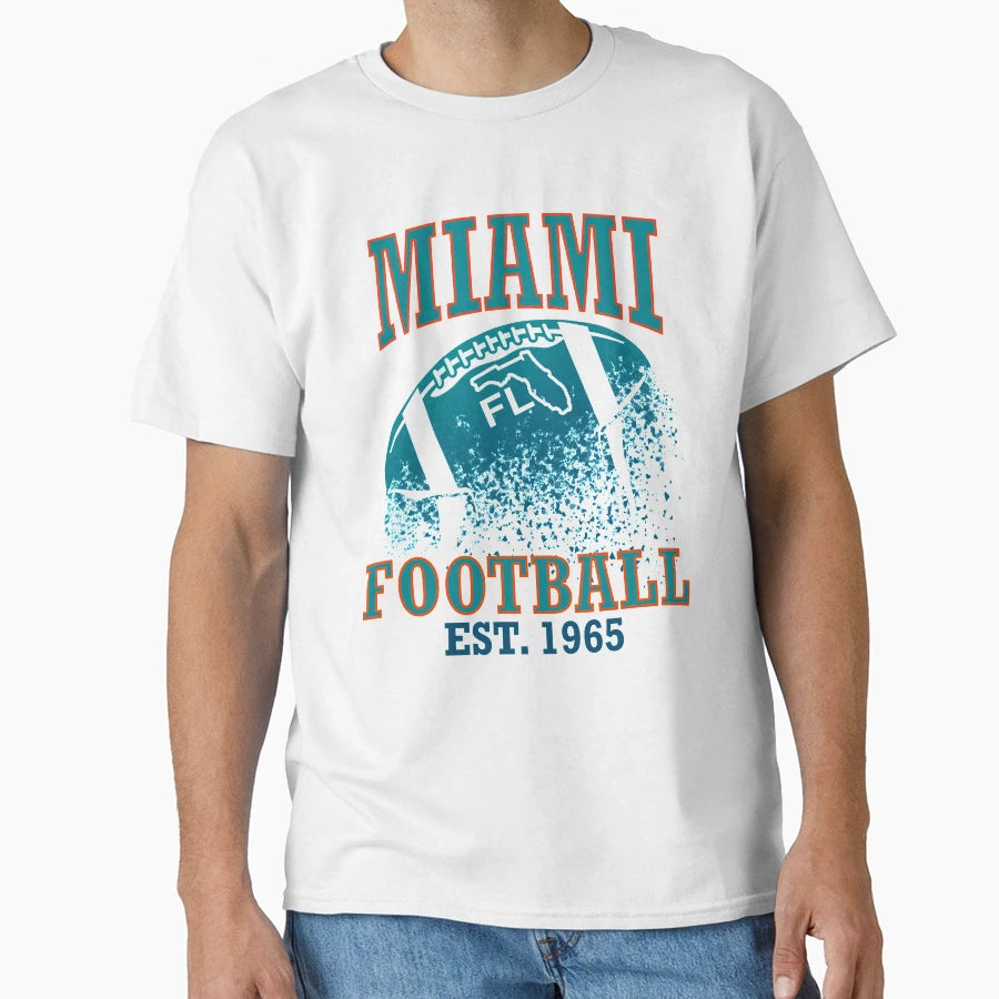 Miami Football T-Shirt - Custom Art Print Men Women - T-Shirt, Sweatshirt, Hoodie