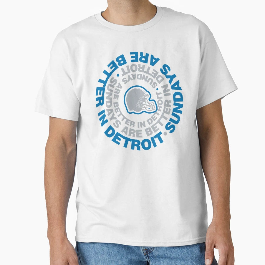 Detroit Is Best Place To Be Sunday T-Shirt - Minimalist Print Men Women - T-Shirt, Sweatshirt, Hoodie