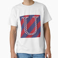 Letter U Americana Old Glory Red And T-Shirt - Trendy Graphic Men Women - T-Shirt, Sweatshirt, Hoodie