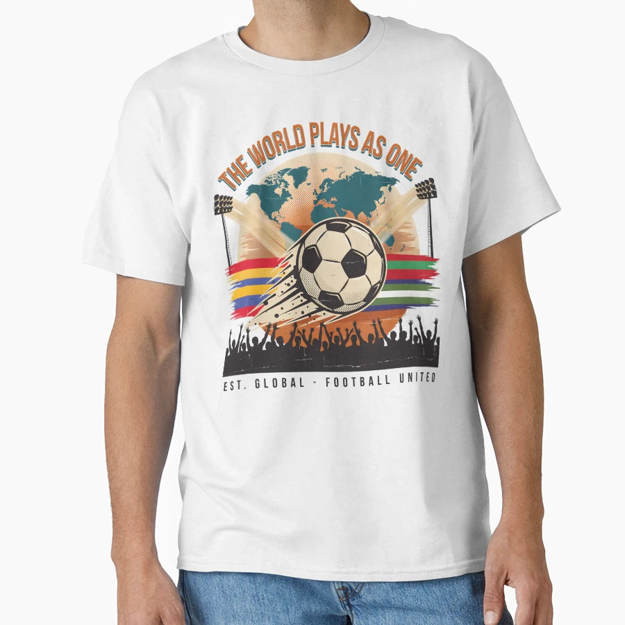 Football Soccer World United As One T-Shirt - Minimalist Print Men Women - T-Shirt, Sweatshirt, Hoodie