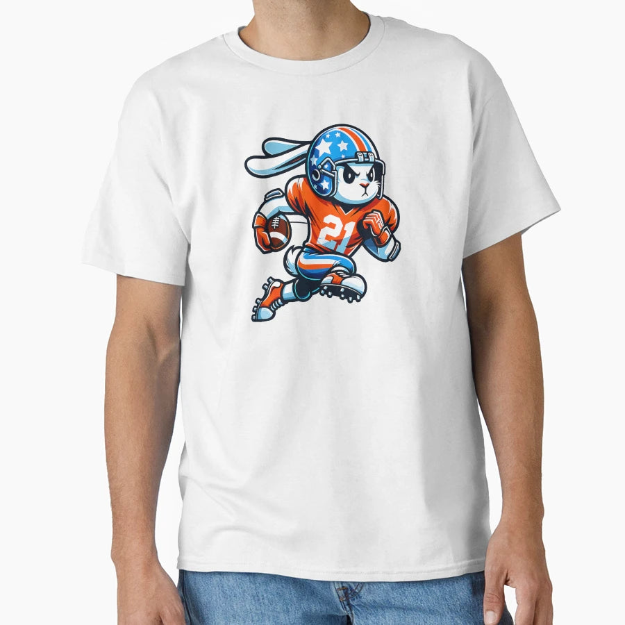 Football Bunny Player Animal Sports T-Shirt - Streetwear Style Men Women - T-Shirt, Sweatshirt, Hoodie