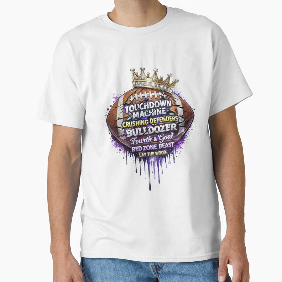 Crowned Football T-Shirt - Casual Everyday Wear for Adults - T-Shirt, Sweatshirt, Hoodie