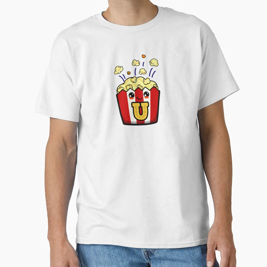 Alphabet Letter U Popcorn Box T-Shirt - Streetwear Style for Adults - T-Shirt, Sweatshirt, Hoodie