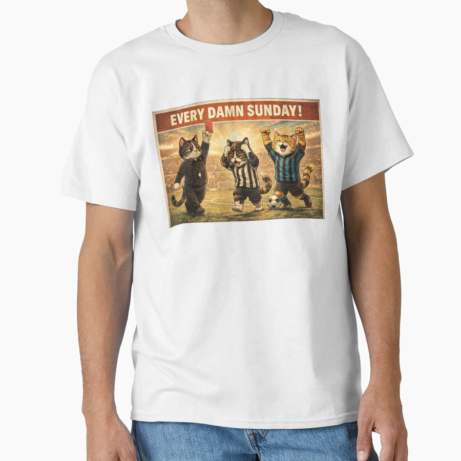 Every Damn Sunday Football Cats T-Shirt - Fun Novelty Design for Adults - T-Shirt, Sweatshirt, Hoodie