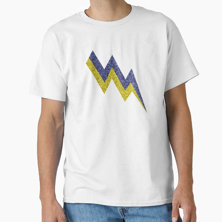 Blue Gold Glitter Lightning T-Shirt - Fun Novelty Design Men Women - T-Shirt, Sweatshirt, Hoodie