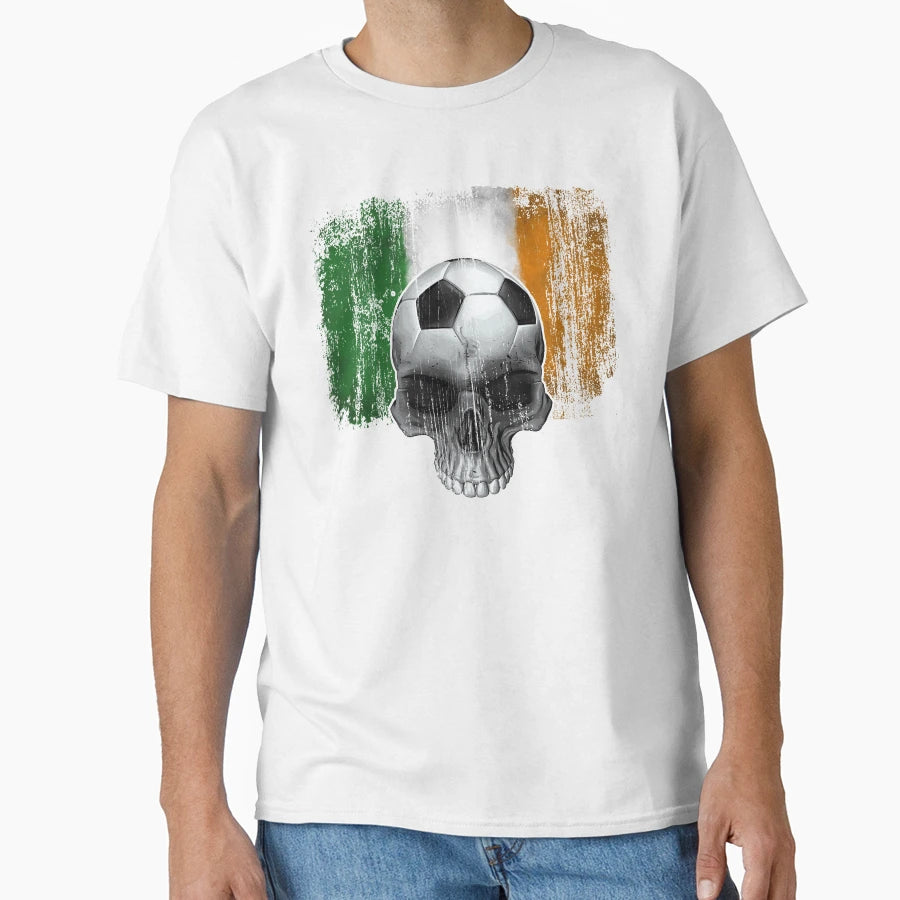 Irish Soccer Skull T-Shirt - Casual Everyday Wear Men Women - T-Shirt, Sweatshirt, Hoodie