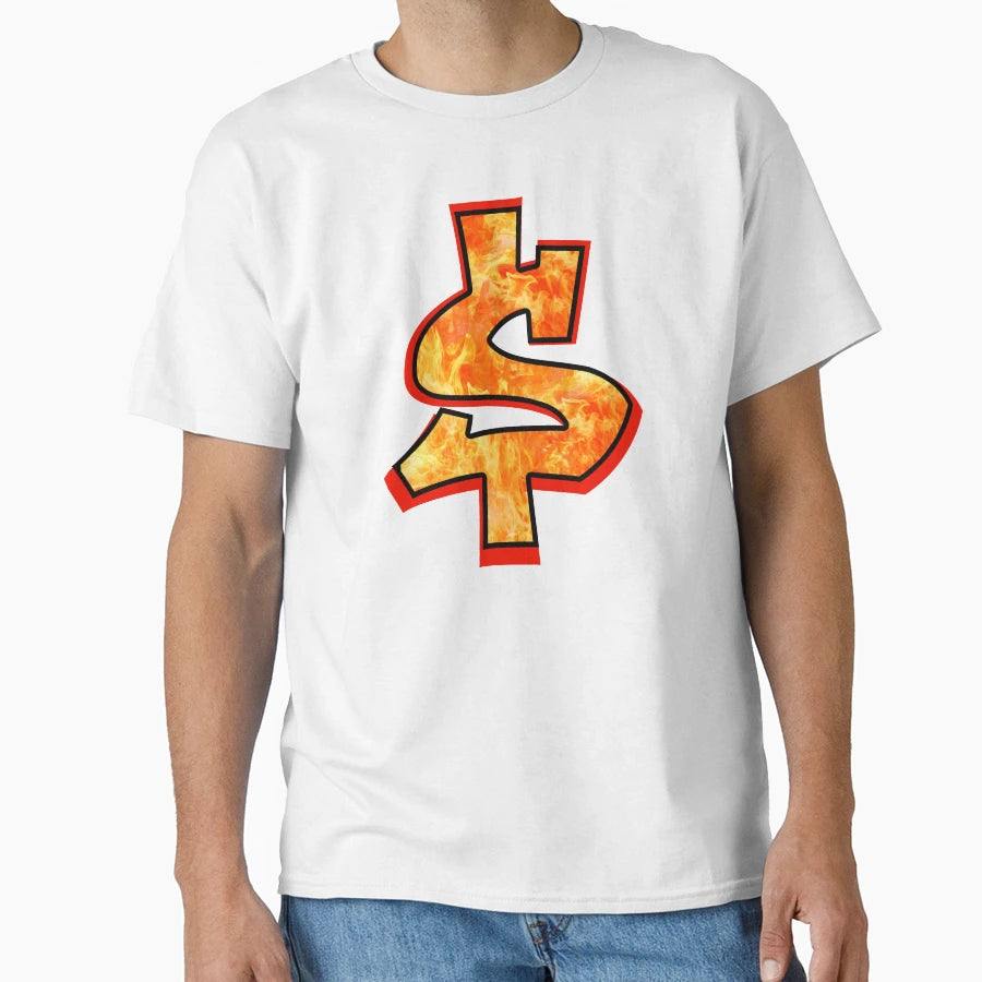 Dollar Fire Money W T-Shirt - Casual Everyday Wear Men Women - T-Shirt, Sweatshirt, Hoodie