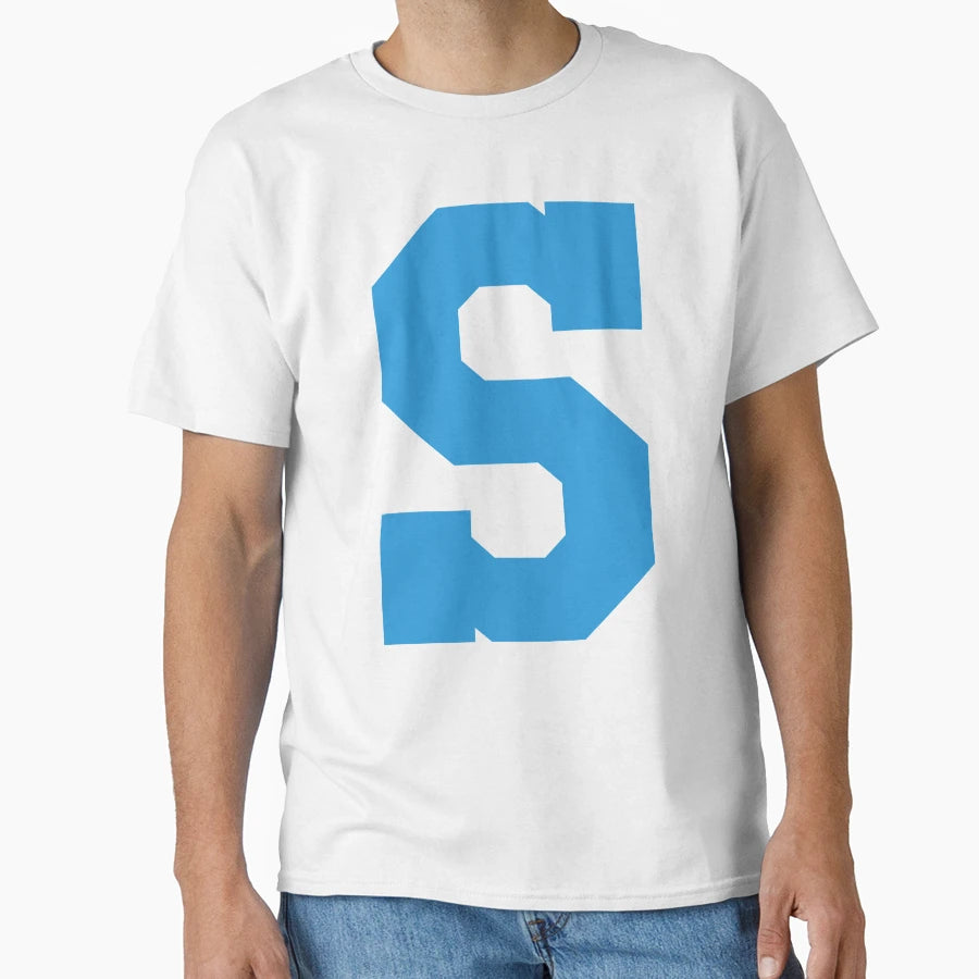 Alphabet Blue S Sports Letter S T-Shirt - Custom Art Print Men Women - T-Shirt, Sweatshirt, Hoodie