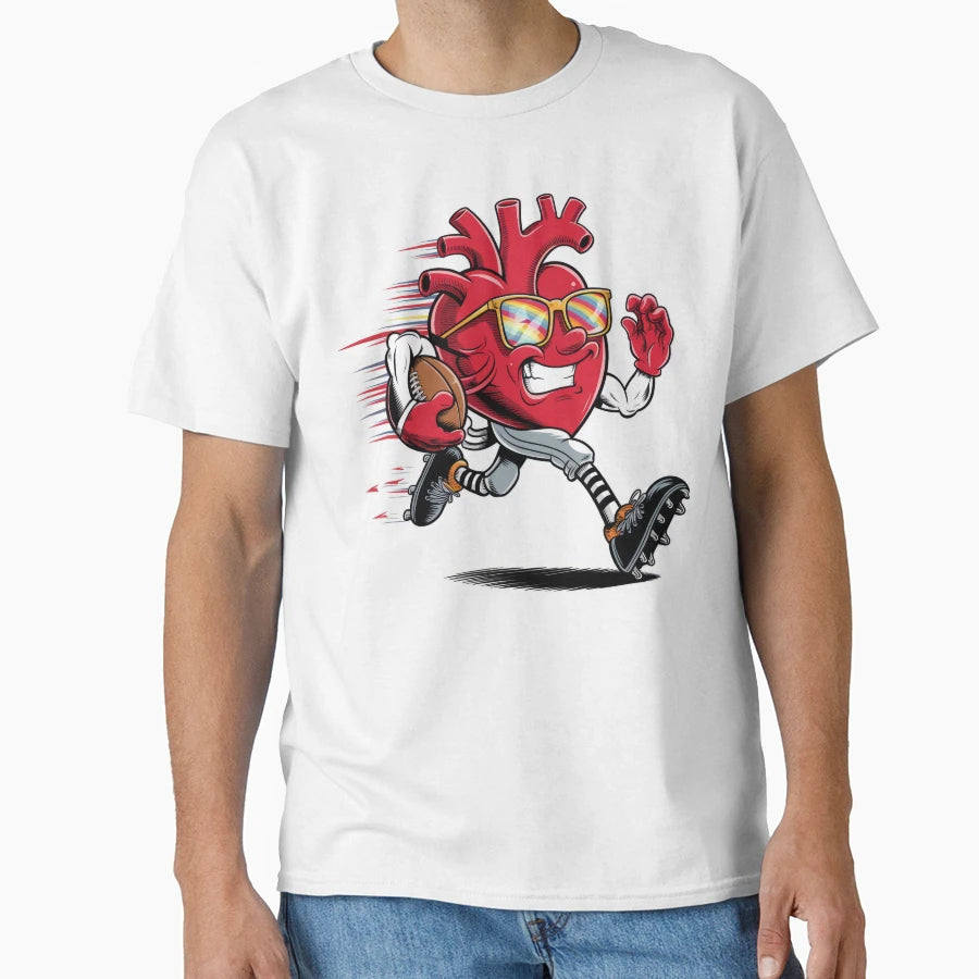 Valentines Day Heart Quarterback T-Shirt - Graphic Print for Adults - T-Shirt, Sweatshirt, Hoodie