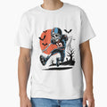 American Football Skeleton Halloween T-Shirt - Minimalist Print for Adults - T-Shirt, Sweatshirt, Hoodie