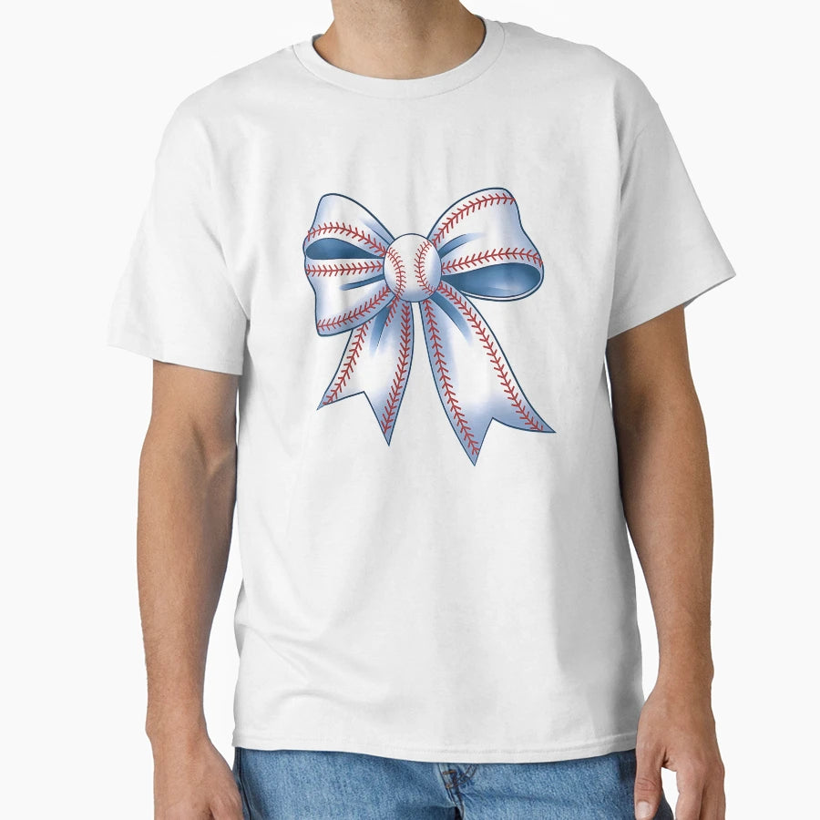 Baseball Coquette Bow Baseball Player T-Shirt - Novelty Apparel Men Women - T-Shirt, Sweatshirt, Hoodie
