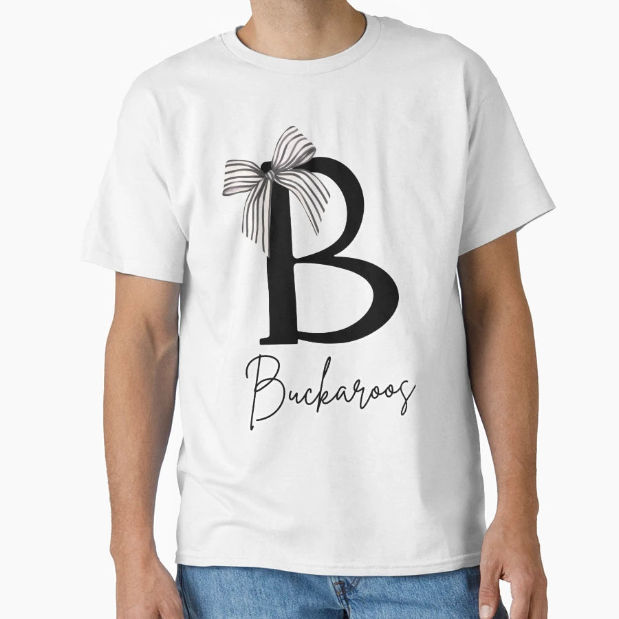 B Striped Bow Buckaroo Logo T-Shirt - Streetwear Style Men Women - T-Shirt, Sweatshirt, Hoodie
