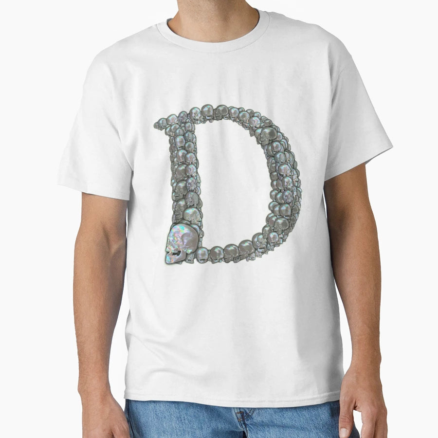 Tahitian Pearl Skull Monogram D T-Shirt - Minimalist Print for Adults - T-Shirt, Sweatshirt, Hoodie