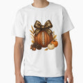 Pumpkin Football Leopard Bow Fall T-Shirt - Novelty Apparel for Adults - T-Shirt, Sweatshirt, Hoodie
