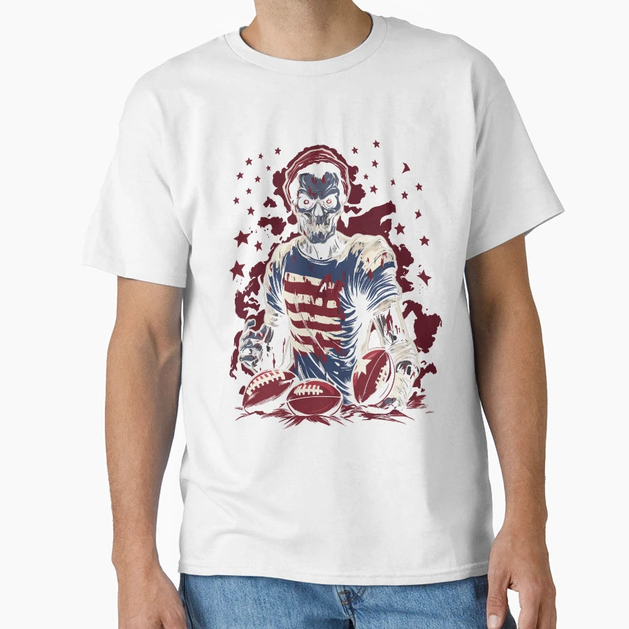 Creepy Touchdown Football Player T-Shirt - Trendy Graphic Men Women - T-Shirt, Sweatshirt, Hoodie