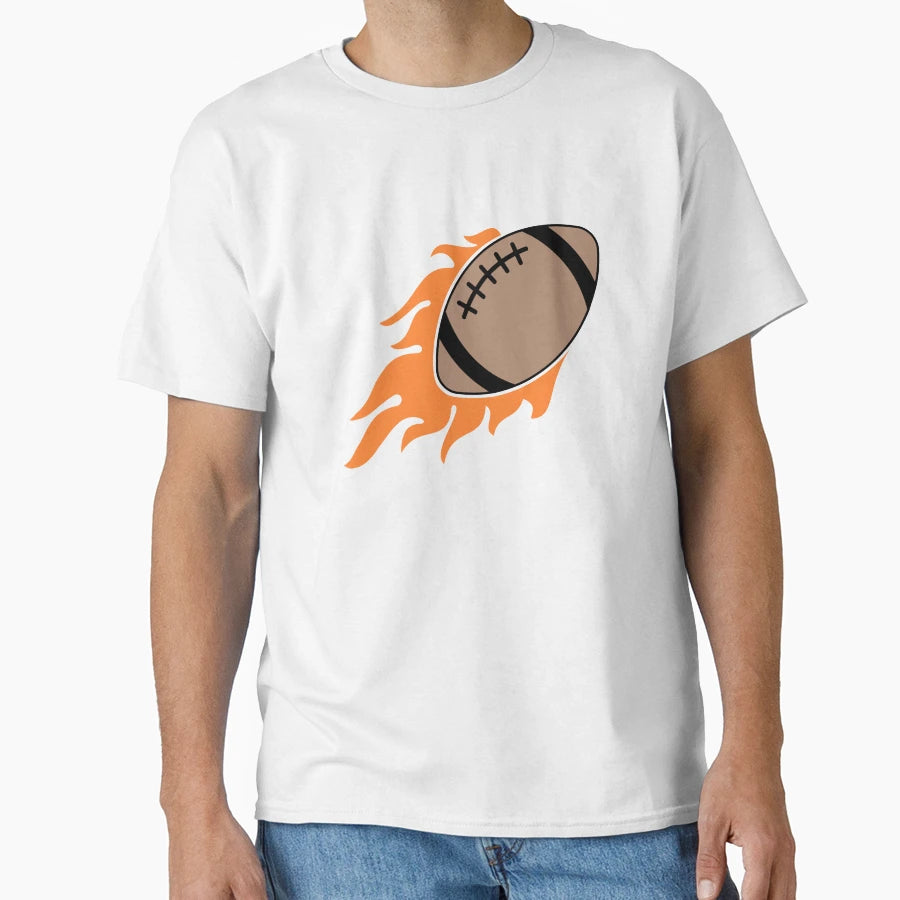 Flaming American Football T-Shirt - Casual Everyday Wear for Adults - T-Shirt, Sweatshirt, Hoodie