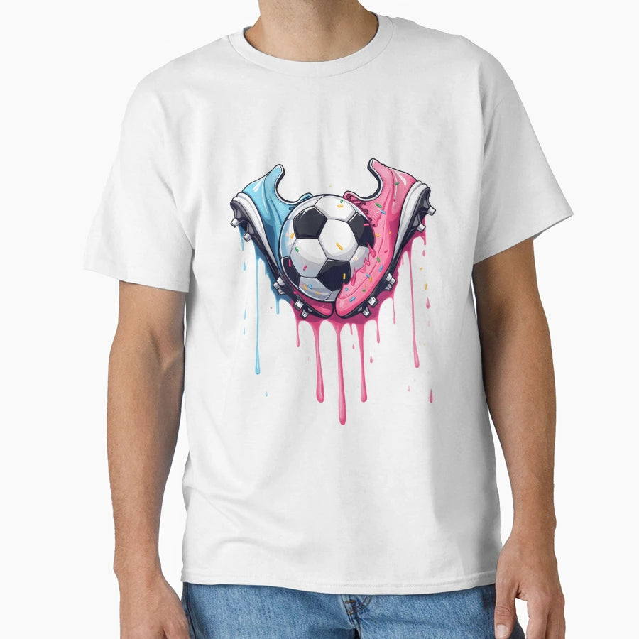Soccer Ice Cream Drip Dripping T-Shirt - Aesthetic Graphic Men Women - T-Shirt, Sweatshirt, Hoodie