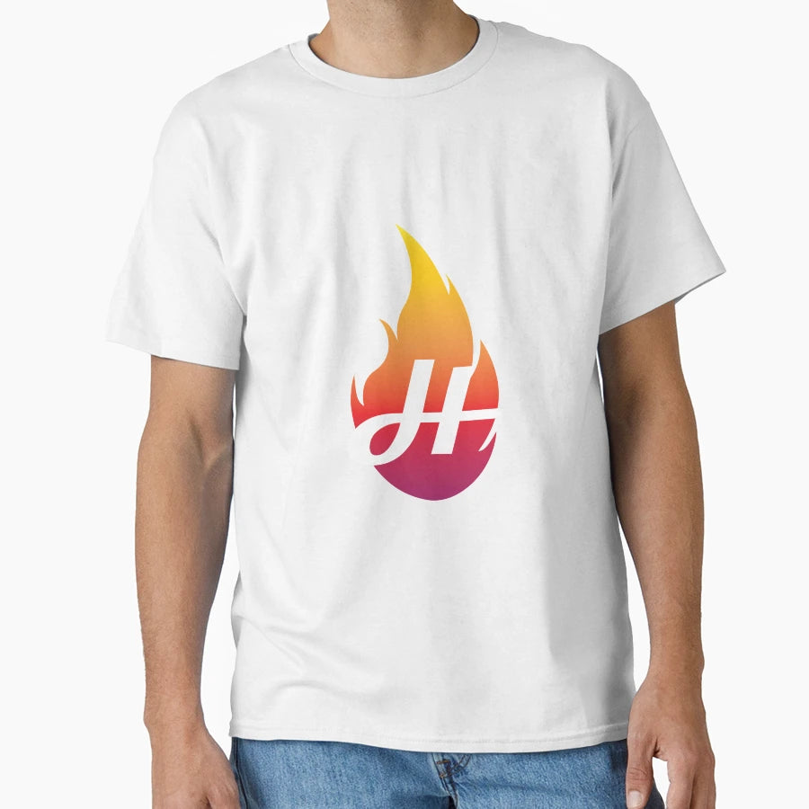 Colorful Flame Letter H Art T-Shirt - Casual Everyday Wear for Adults - T-Shirt, Sweatshirt, Hoodie