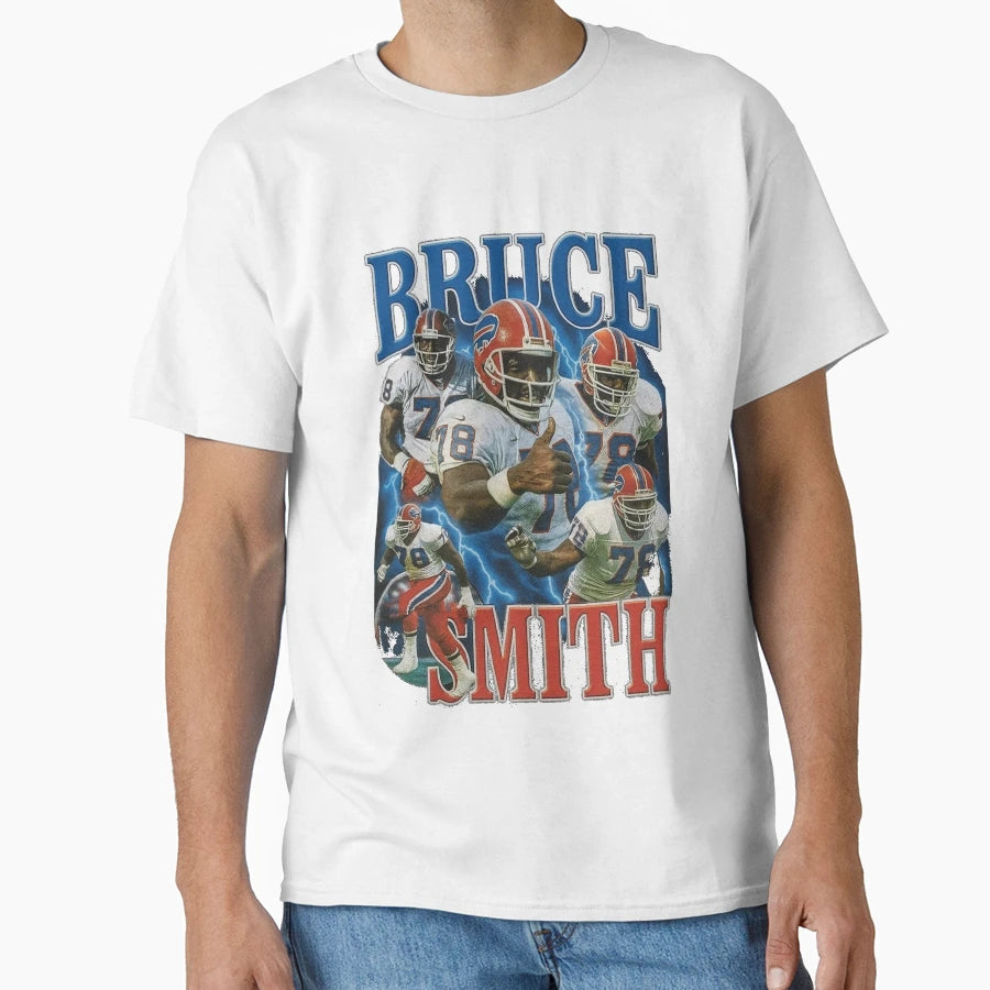 Bruce Smith Buffalo Football T-Shirt - Aesthetic Graphic Men Women - T-Shirt, Sweatshirt, Hoodie