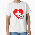 Switzerland Soccer Heart T-Shirt - Custom Art Print Unisex - T-Shirt, Sweatshirt, Hoodie