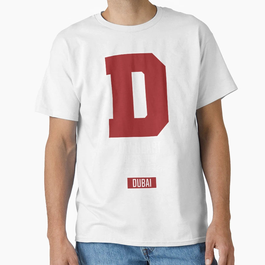Dubai My Heart Beats Here Black T-Shirt - Casual Everyday Wear Unisex - T-Shirt, Sweatshirt, Hoodie