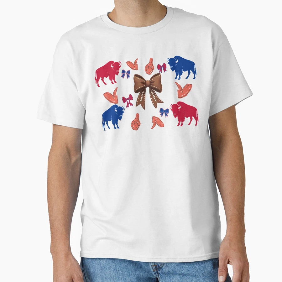 Croquettefootball Bow Buffalo New T-Shirt - Custom Art Print Men Women - T-Shirt, Sweatshirt, Hoodie