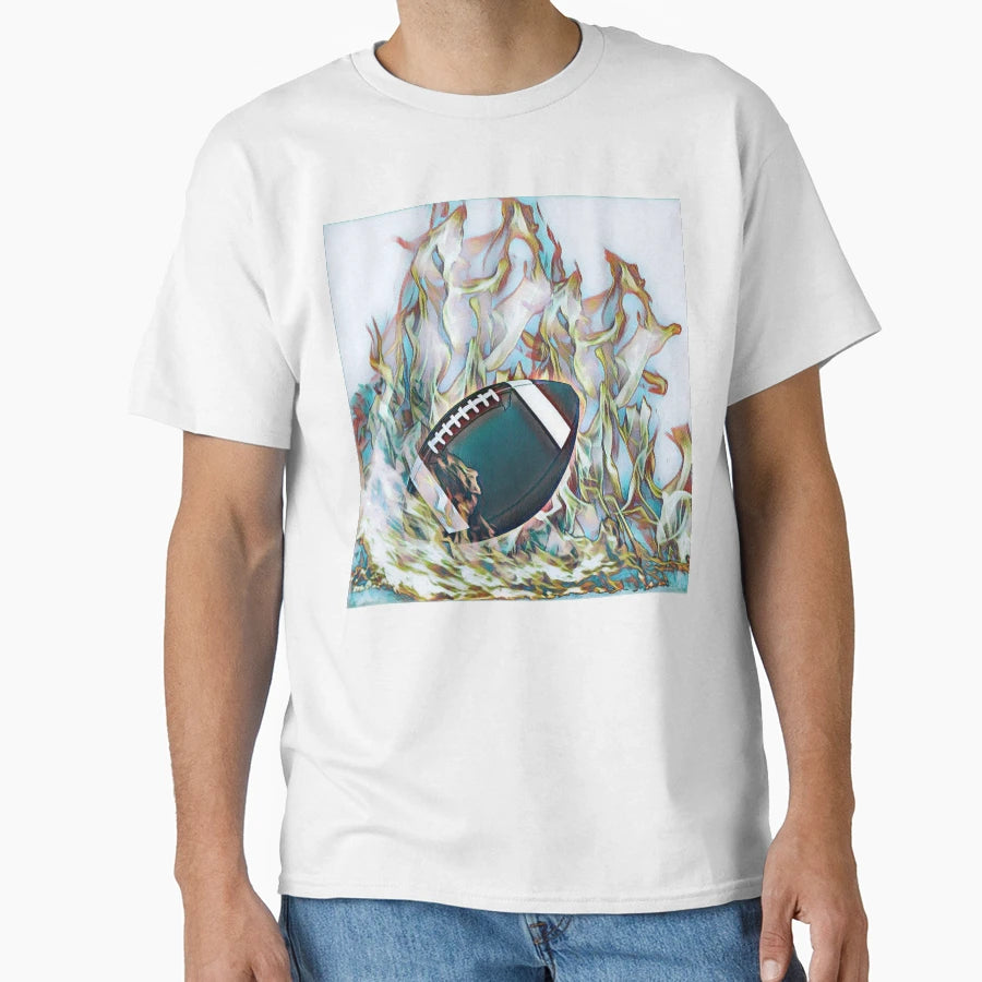 Football Fire T-Shirt - Novelty Apparel Unisex - T-Shirt, Sweatshirt, Hoodie