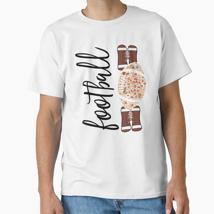 Floral Football Mama T-Shirt - Minimalist Print Men Women - T-Shirt, Sweatshirt, Hoodie