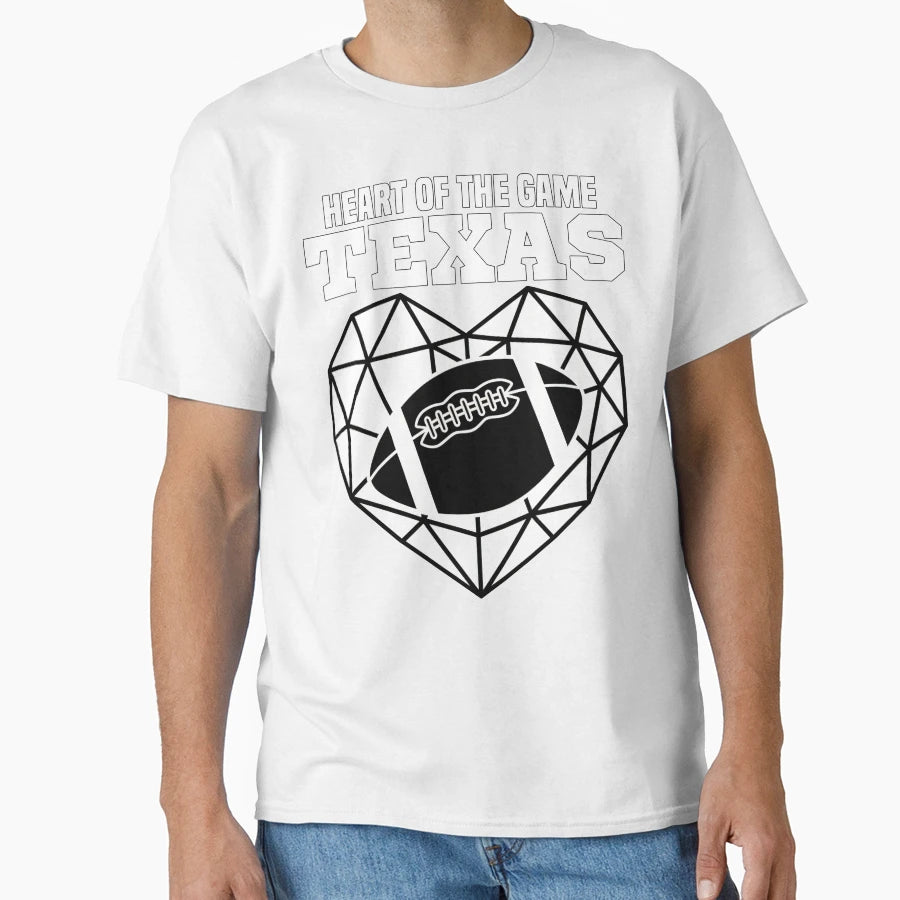 Texas Heart Game Dallas Football T-Shirt - Custom Art Print Men Women - T-Shirt, Sweatshirt, Hoodie