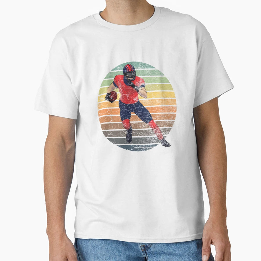 American Football Player Sunset Grunge T-Shirt - Trendy Graphic Men Women - T-Shirt, Sweatshirt, Hoodie