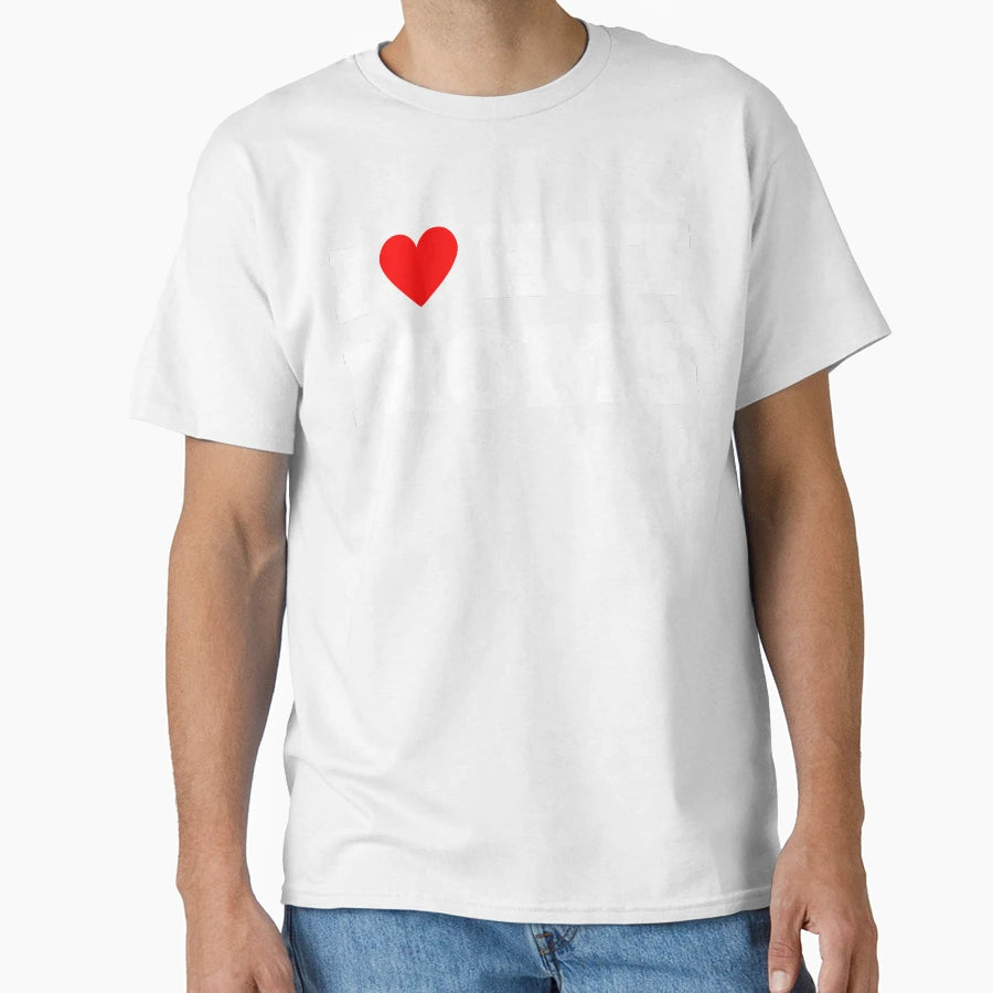 I Love Hot Moms Funny Red Heart T-Shirt - Minimalist Print Men Women - T-Shirt, Sweatshirt, Hoodie