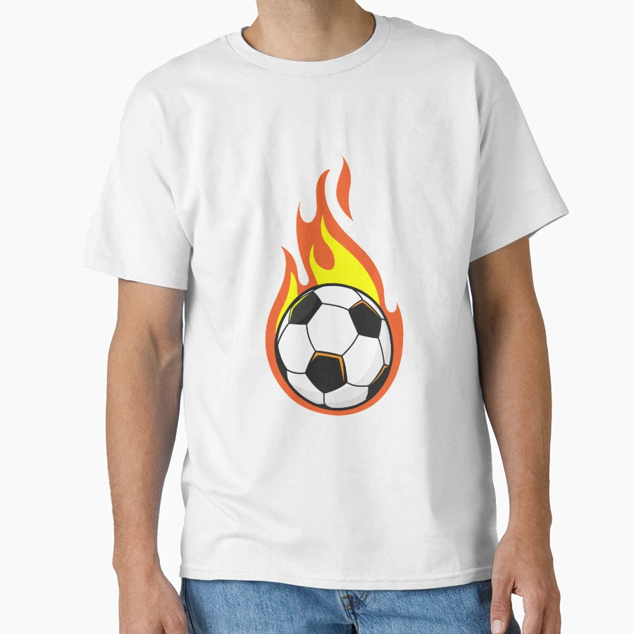 Soccer Fire T-Shirt - Trendy Graphic for Adults - T-Shirt, Sweatshirt, Hoodie