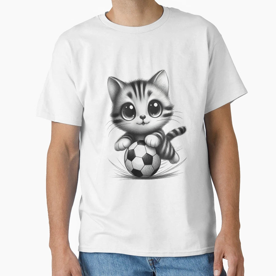 Football Cat Gift T-Shirt - Graphic Print Men Women - T-Shirt, Sweatshirt, Hoodie