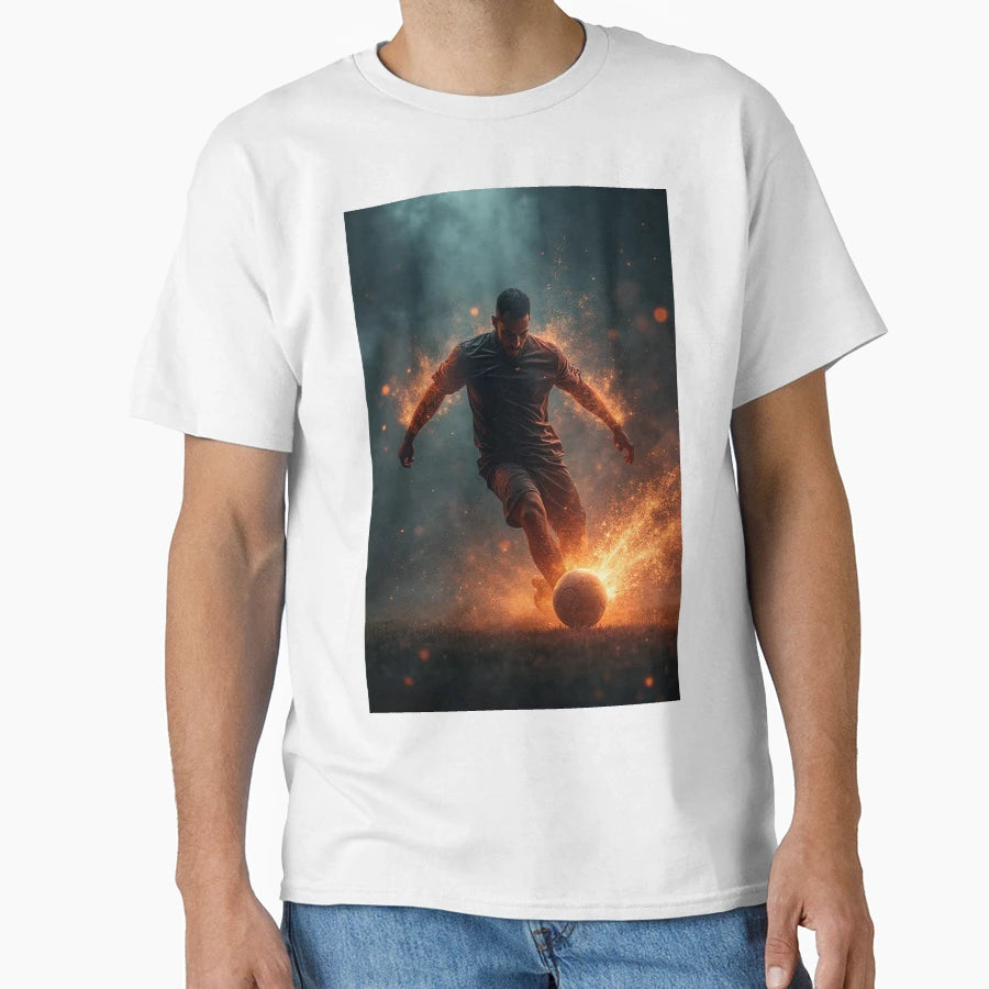 Dark Aura Soccer Power Shot T-Shirt - Unique Graphic Men Women - T-Shirt, Sweatshirt, Hoodie