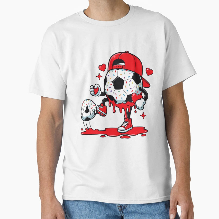 Valentines Soccer T-Shirt - Custom Art Print for Adults - T-Shirt, Sweatshirt, Hoodie