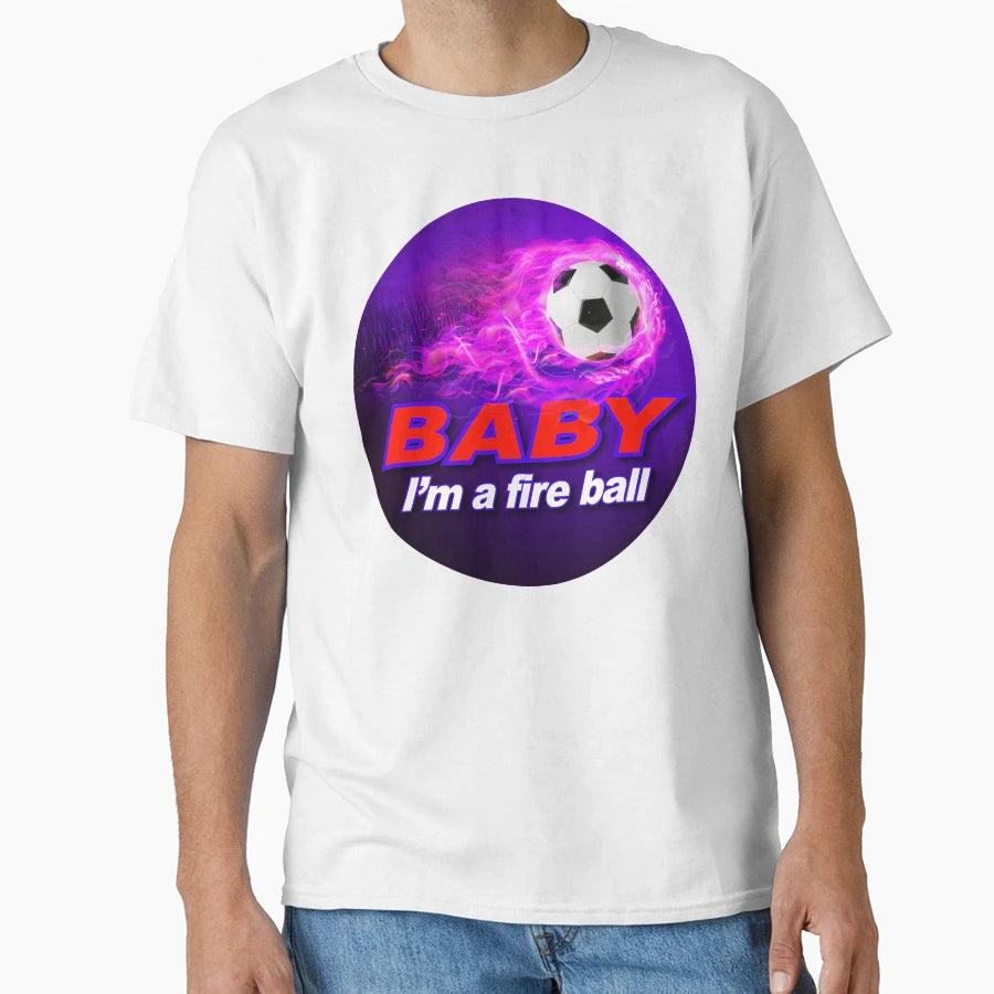 Red And Purple Im Fire Ball Soccer T-Shirt - Aesthetic Graphic Men Women - T-Shirt, Sweatshirt, Hoodie