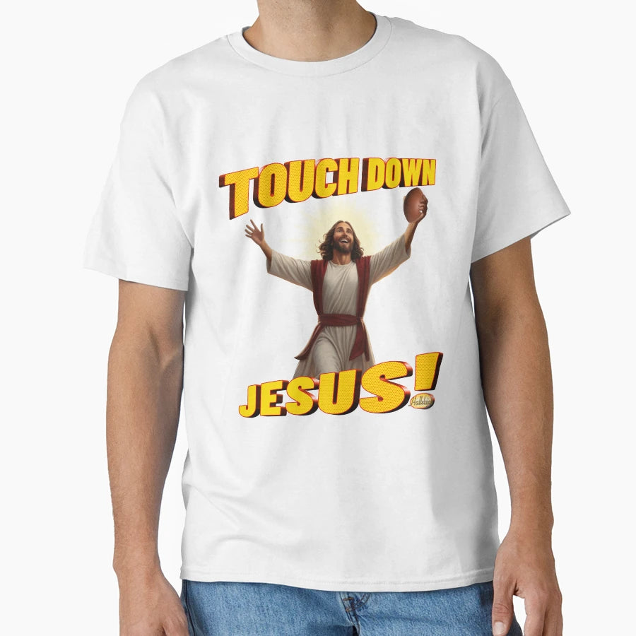 Touchdown Jesus T-Shirt - Fun Novelty Design for Adults - T-Shirt, Sweatshirt, Hoodie