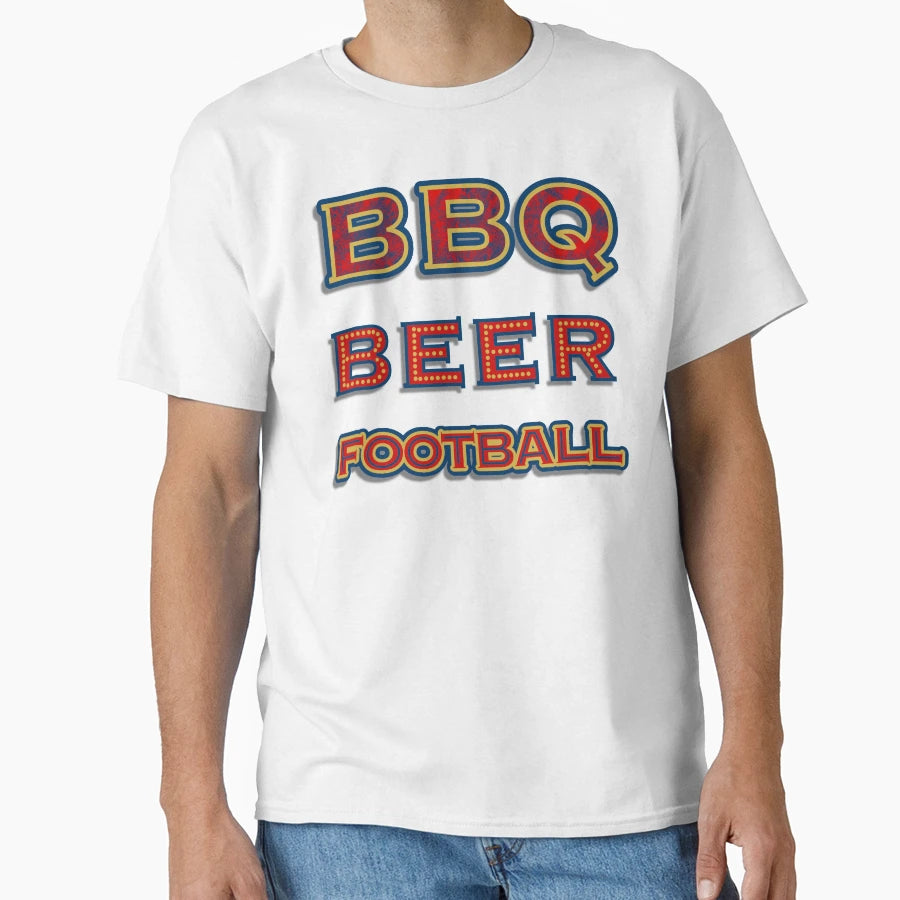Red Blue Gold Bbq Beer Football Bar Block T-Shirt - Novelty Apparel Unisex - T-Shirt, Sweatshirt, Hoodie