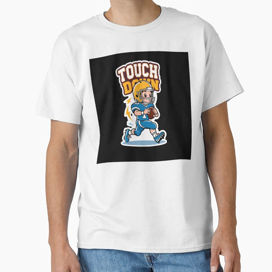 Athlete Running Ball Scoring Touchdown T-Shirt - Aesthetic Graphic Unisex - T-Shirt, Sweatshirt, Hoodie