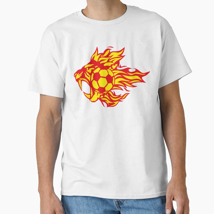 Football Tiger Flame Fire Logo Animal T-Shirt - Unique Graphic for Adults - T-Shirt, Sweatshirt, Hoodie